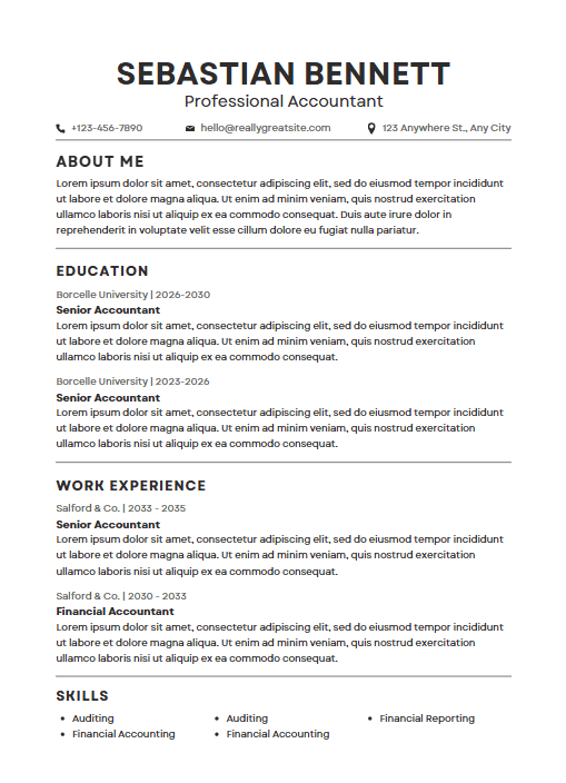 The Professional CV